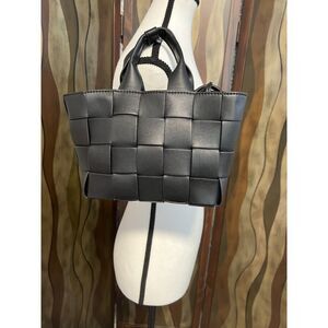 Rachel Zoe black woven bucket bag